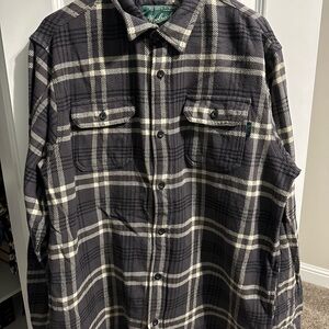 Woolrich Charcoal and Cream Checkered Shirt